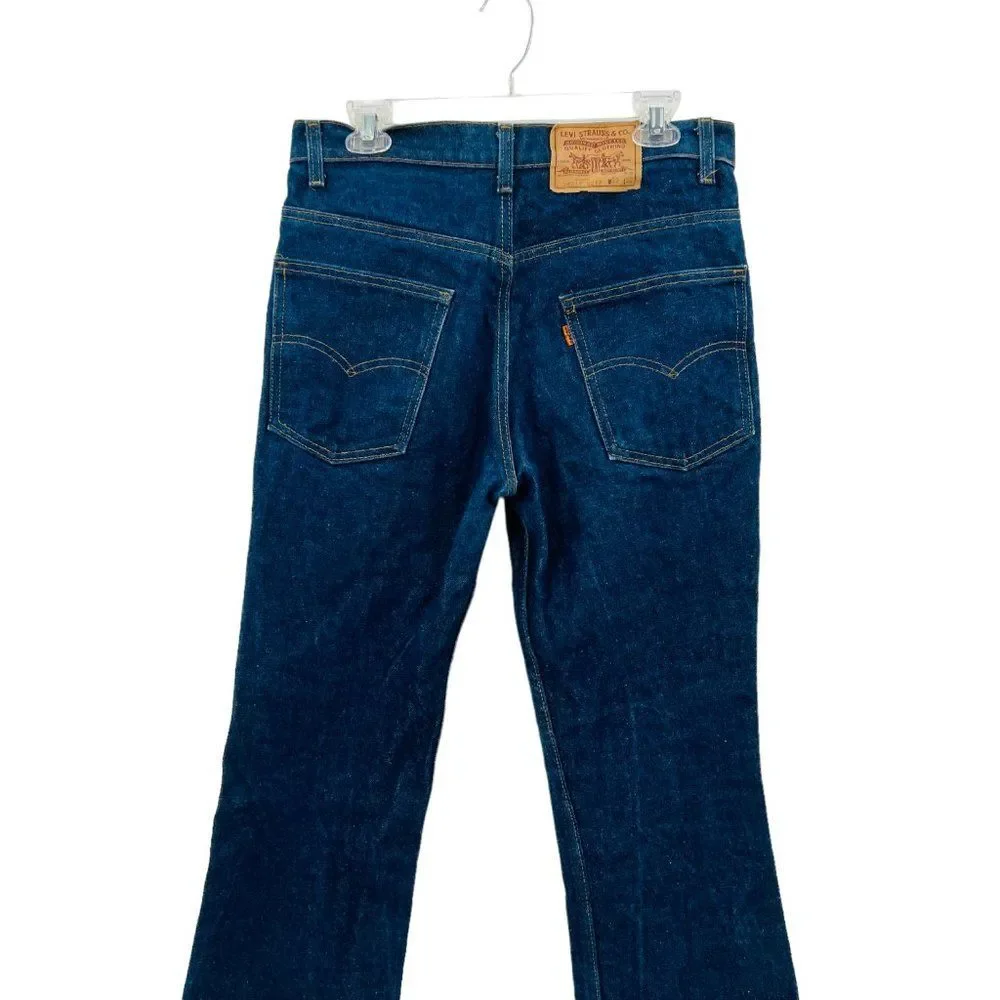 Vintage Levi's 20517-0217 Orange Tag Dark Blue Wash Saddleman Jeans 33 x 30
